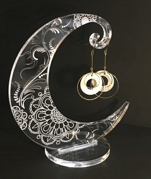 楽天市場】ピアススタンド 星柄 天の川 三日月 モチーフ クリア