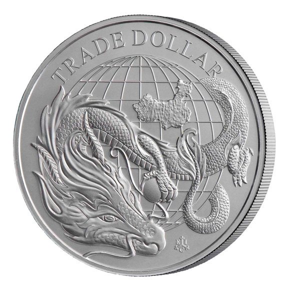 即納 　 2021 セントヘレナ 現代風中国貿易銀 1ポンド銀貨 1オンス 39mmクリアケース付き【特選】@163561718