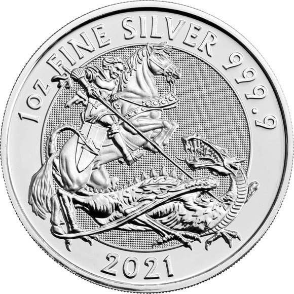 即納 　 【正規販売店】2021 イギリス 勇敢 2ポンド銀貨 1オンス 39mmクリアケース付き【特選】@163634909