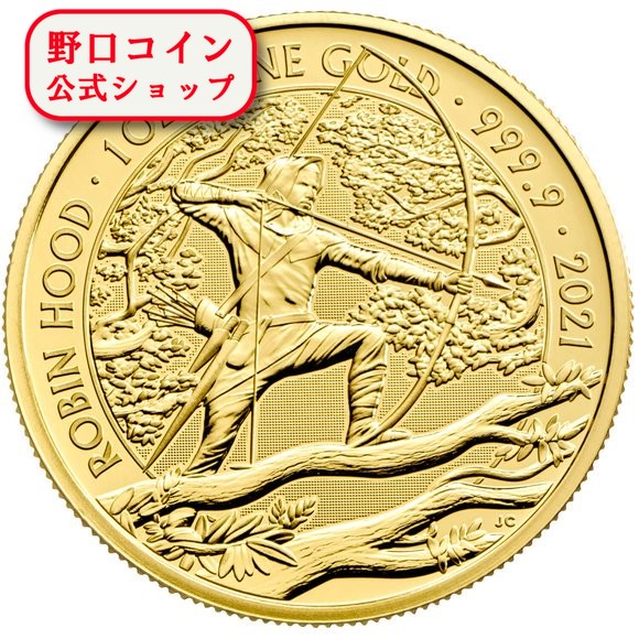 即納 　 【正規販売店】2021 イギリス ロビン・フッド 100ポンド金貨 1オンス 33mmクリアケース付き【特選】@159081016画像