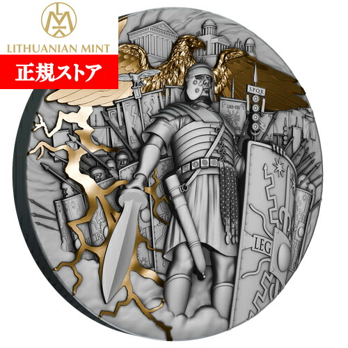 即納・追跡可 2025 2オンス ニウエ ローマ軍団 ハイレリーフ 一部金メッキ 銀貨 【アンティーク風】 5ドル 新品未使用【特選】