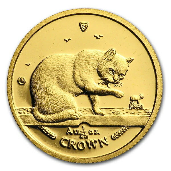 即納 　 1999 マン島キャット金貨 1/25オンス ブリテッシュブルーキャット クリアケース付き【特選】@133654436