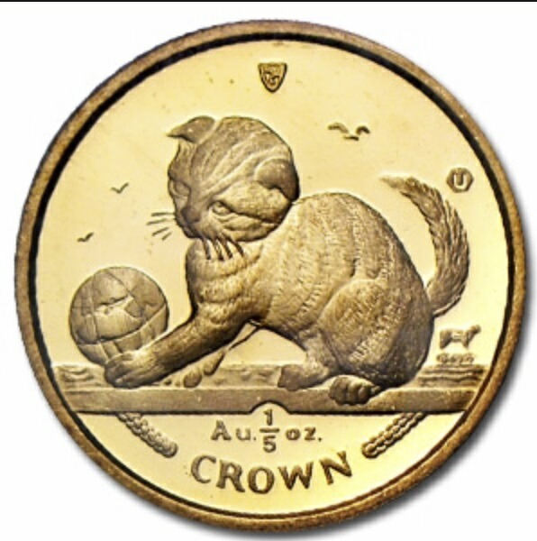 即納 　 2000 マン島キャット金貨 1/5 オンス スコティッシュホールド キャット 22mmクリアケース付【特選】@114815655
