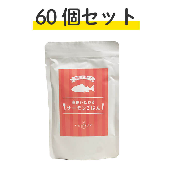 ノンコロオリジナル レトルト 身体いたわるサーモンごはん 60個セット 腎臓・肝臓ケア 無添加 鮭 魚 全犬種対応 国産 レトルト ヘルシー 無添加 ヒューマングレード シニア 犬ご飯 ドッグフード