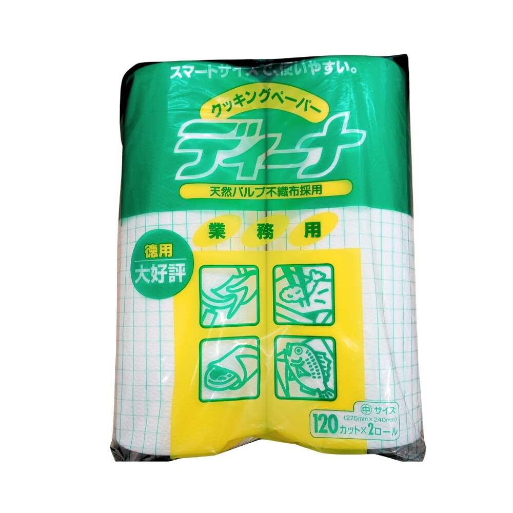 【継続期間押さえるP2倍】 ユニ引きつける ディーナ クッキングペーパーロール 徳用 中大きさ 120撥ねのける×2渦状文×6袋