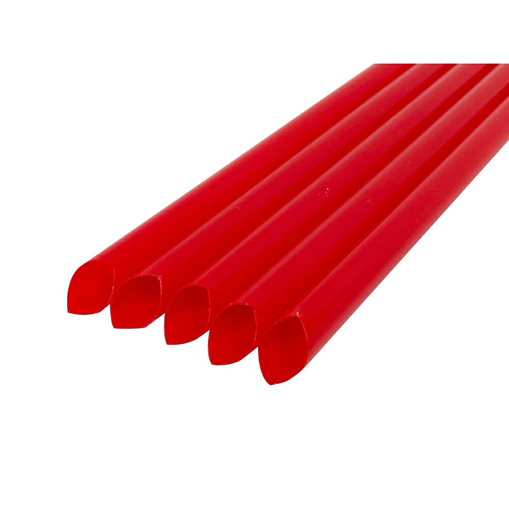 【期間限定P2倍】 ストレートストロー(バイオマス)　片先斜めカット品　10mm×21cm　包装なし　赤色(B778)　200本入×20箱【メーカー直送・代引き不可・時間指定不可・沖縄、離島不可】