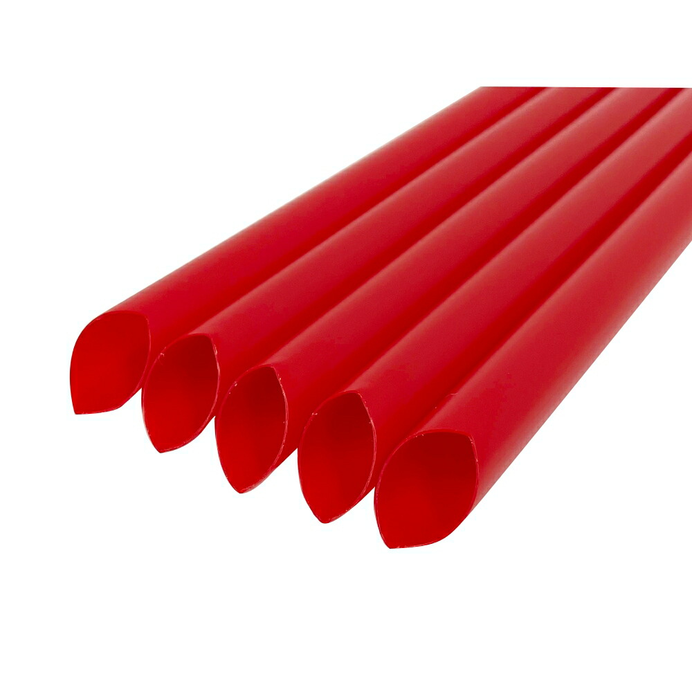 【期間限定P2倍】 ストレートストロー(バイオマス)　片先斜めカット品　12mm×21cm　包装なし　赤色(B726)　130本入×20箱【メーカー直送・代引き不可・時間指定不可・沖縄、離島不可】