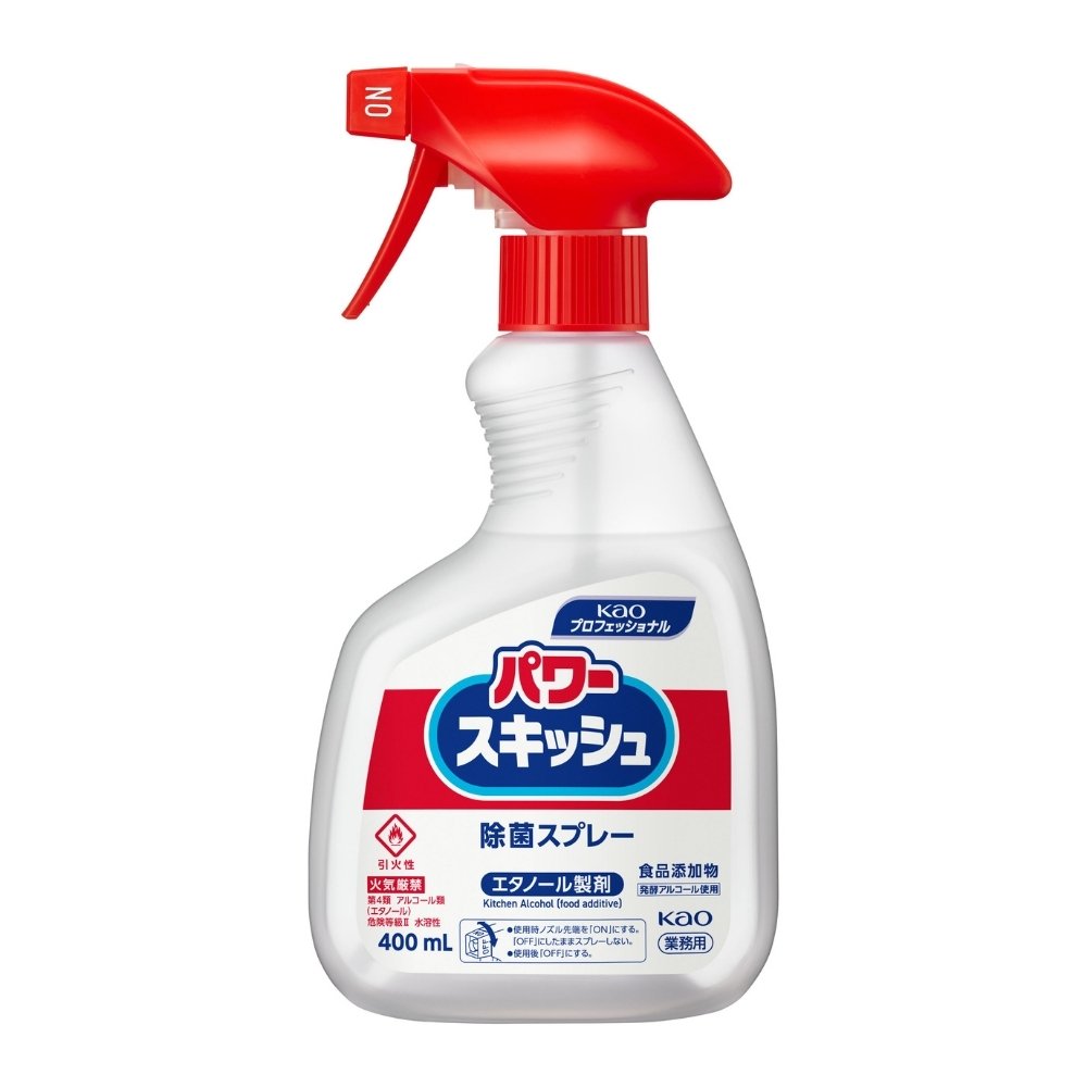 【期間限定P2倍】 花王　アルコール製剤　パワースキッシュ　スプレー付き　400mL×12本入【取り寄せ商品・即納不可・代引き不可・返品不可】