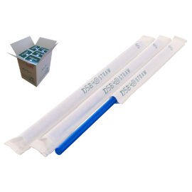 ストレートストロー 6mm×21cm トップ 紙包装 青色 500本入×20箱 ストレートストロー 6mm×21cm トップ 紙包装 素晴らしい価格 青色 500本入×20箱