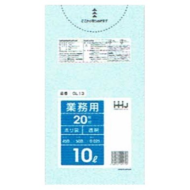 【継続期間制限事項P2倍】 【納期宙ぶらりん】【2026年2月先立ってからのリピーター様制限事項】【法人様制限事項】ポリ袋 10L 澄み切った 0.025×450×500粍 20枚×60冊 （1200枚）GL13【製造業者直送・第四次元特定化不可・沖縄、離島不可】