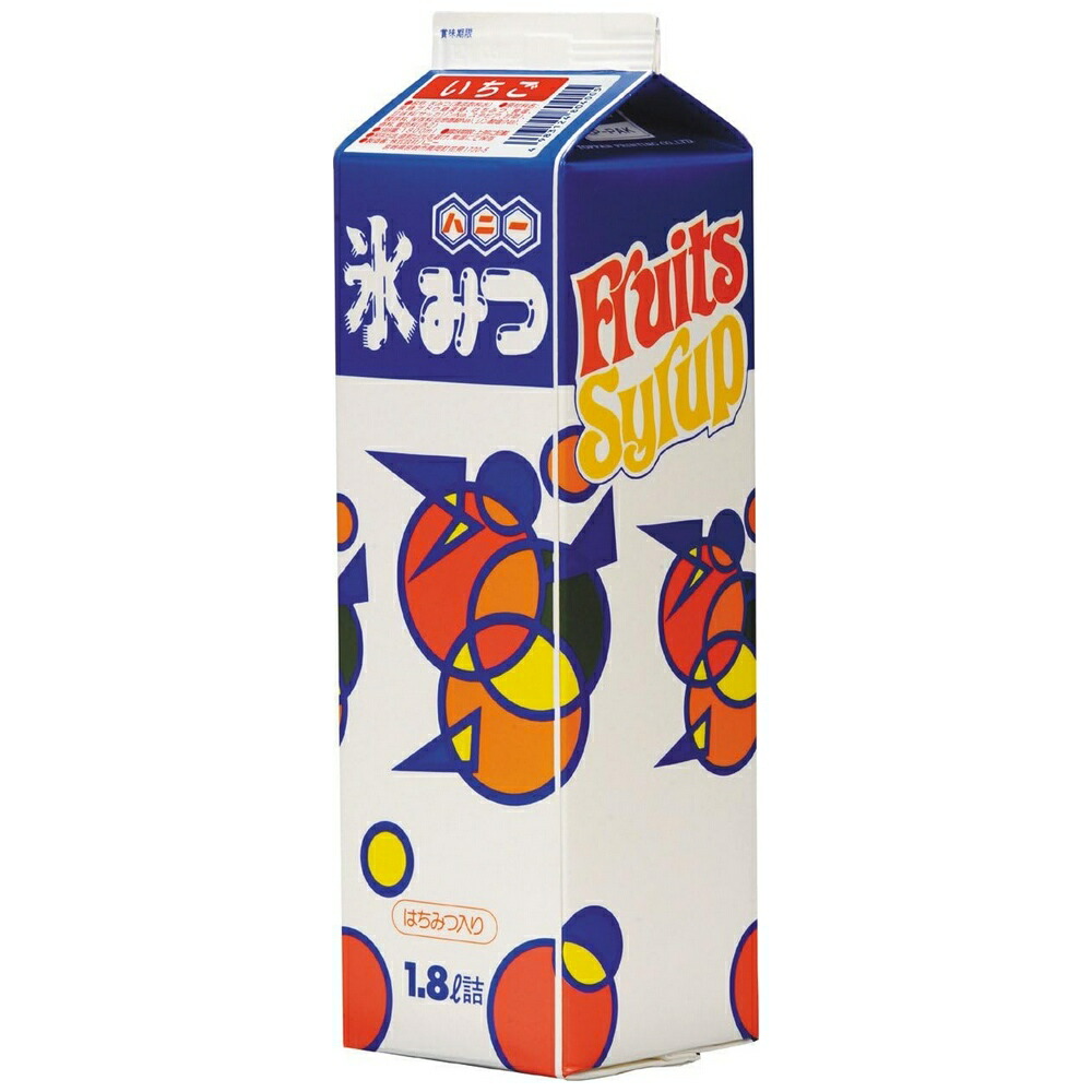 【期間限定P2倍】 ハニー　氷みつ　Aタイプ　いちご　1.8L×8本入【メーカー直送・代引き不可・時間指定不可・沖縄、離島不可】