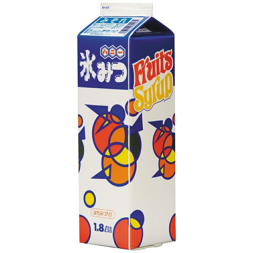 【期間限定P2倍】 ハニー　氷みつ　Aタイプ　みぞれ　1.8L×8本入【メーカー直送・代引き不可・時間指定不可・沖縄、離島不可】