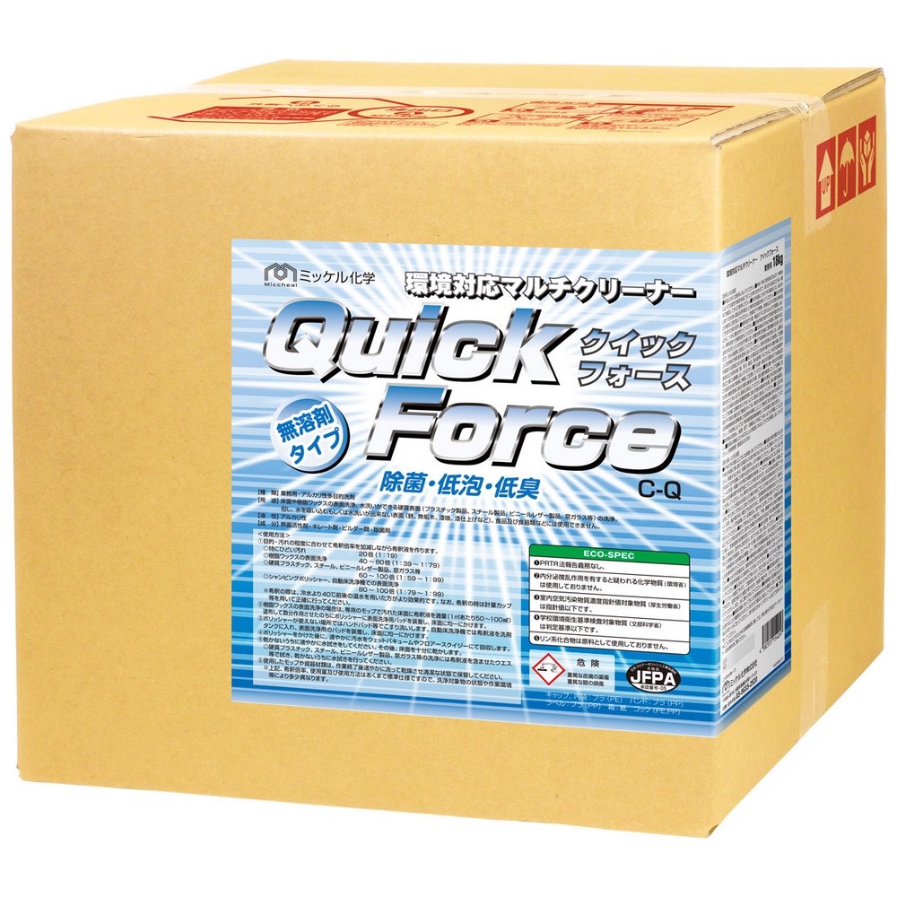 【全国送料無料】ミッケル化学　環境対応マルチクリーナー　クイックフォース　18kg【メーカー直送・代引き不可・時間指定不可】