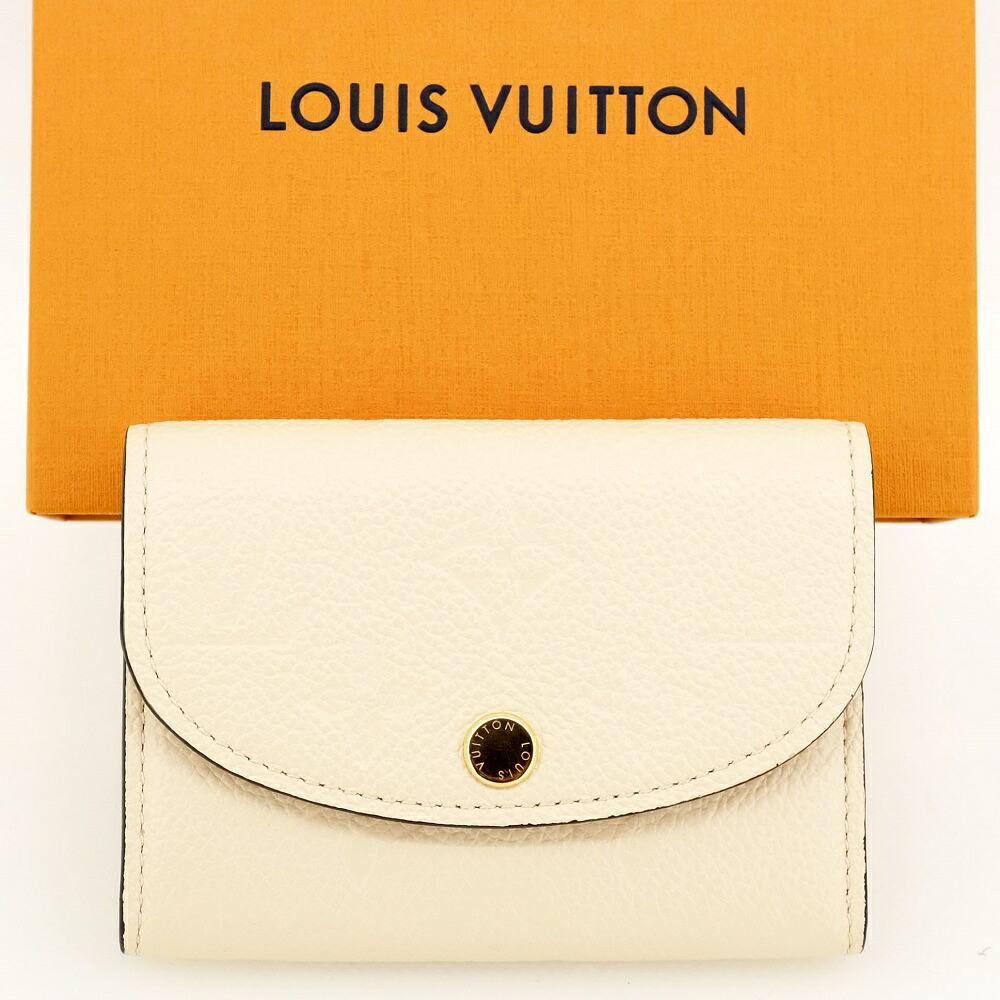 【新品負けず劣らず】LOUIS VUITTON ルイヴィトン ポルトモネ・ロザリ パウダーコンパクト紙入れ（御釣り入れあり） モノグラム・アン工業プラント 不満足(ベージュ系) M81445 RFID（集積回路手当て入り口・入口） ※かしら文字入り口・入口「E」 【中古】
