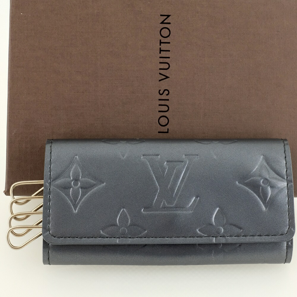 【美品】ベタ無し LOUIS VUITTON ルイヴィトン ミュルティクレ4 モノグラムマット ブルー 4連キーケース M65162 【中古】