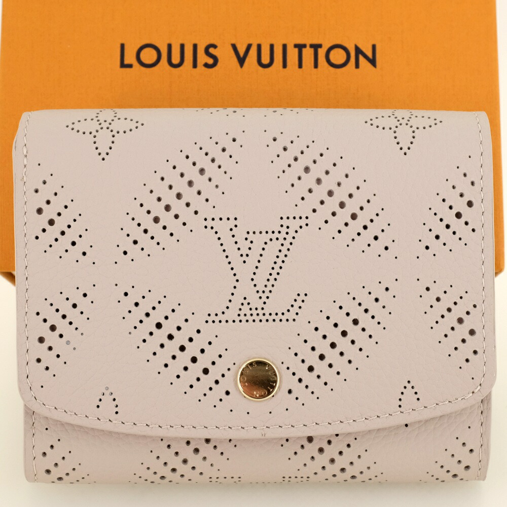 【新品負けず劣らず】LOUIS VUITTON ルイヴィトン ポルトフォイユ･イリス パウダーコンパクト 二つ折り金入れ（釣り銭入れあり） マヒナレザー 日本押さえる色つや M14172 RFID（集積回路心付け入り口・入口） 【中古】