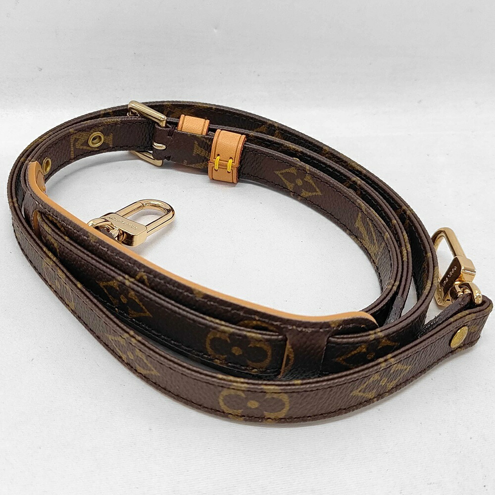 LOUIS VUITTON ルイヴィトン ストラップ 肩心積もり付き添い人 モノグラム 長さ約107珊～119珊 幅1.5珊 調節する能力のある J52315 【中古】