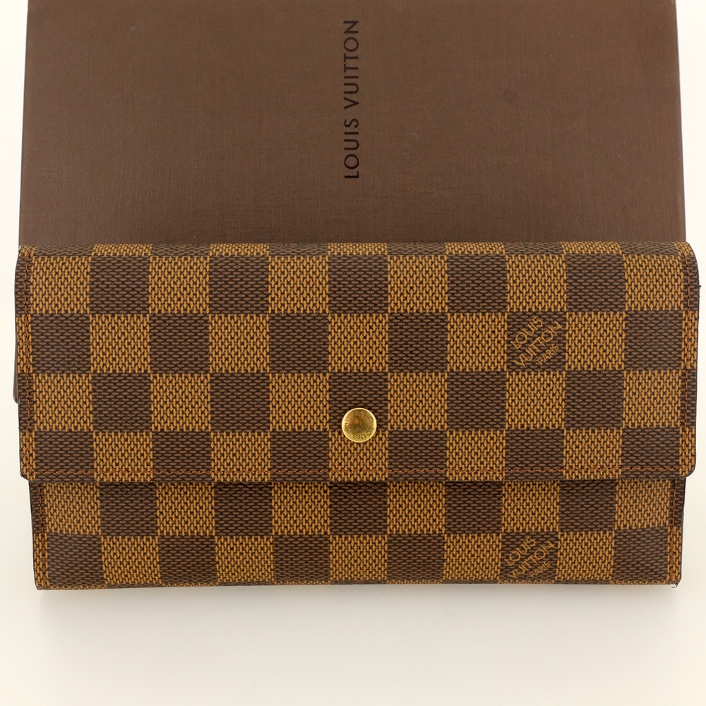 【美品】ベタ無し LOUIS VUITTON ルイヴィトン ポルトトレゾール・インターナショナル 三つ折り長財布（小銭入れあり） N61215 【中古】｜ノースプラザ 店 44,200円