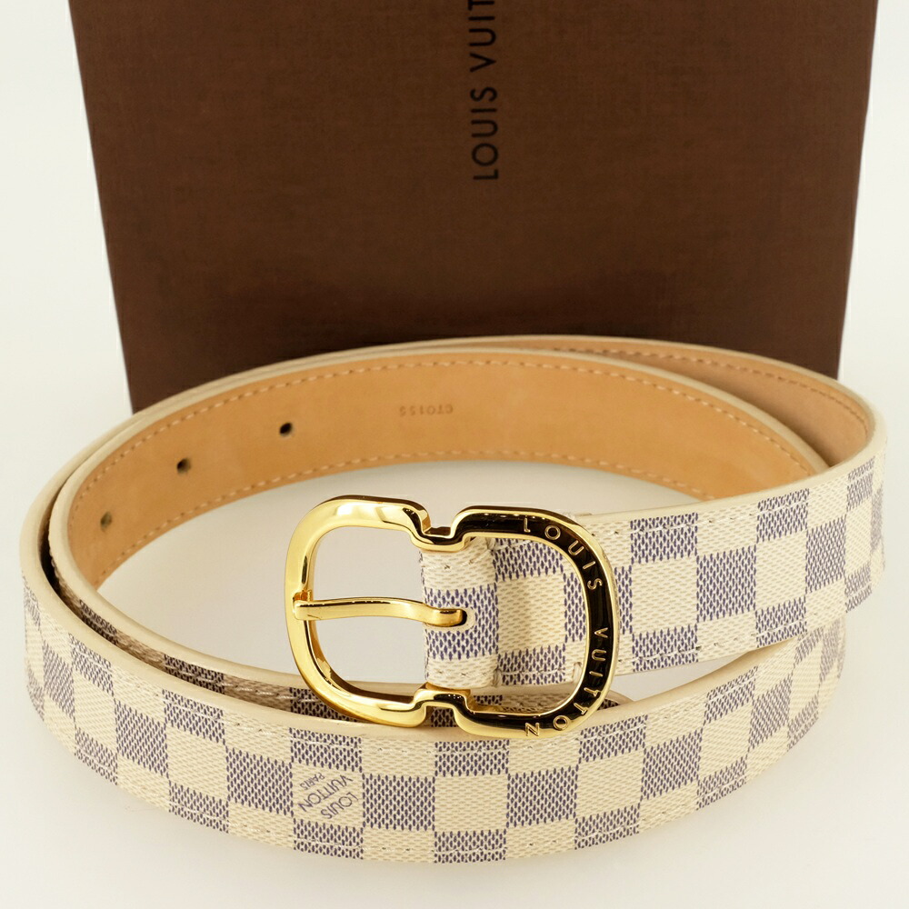 ルイヴィトンベルト　ダミエベルト　サンチュールキャレ　ゴールド金具型番m6802 楽天市場】LOUIS VUITTON ルイ ヴィトン ダミエ サンチュール