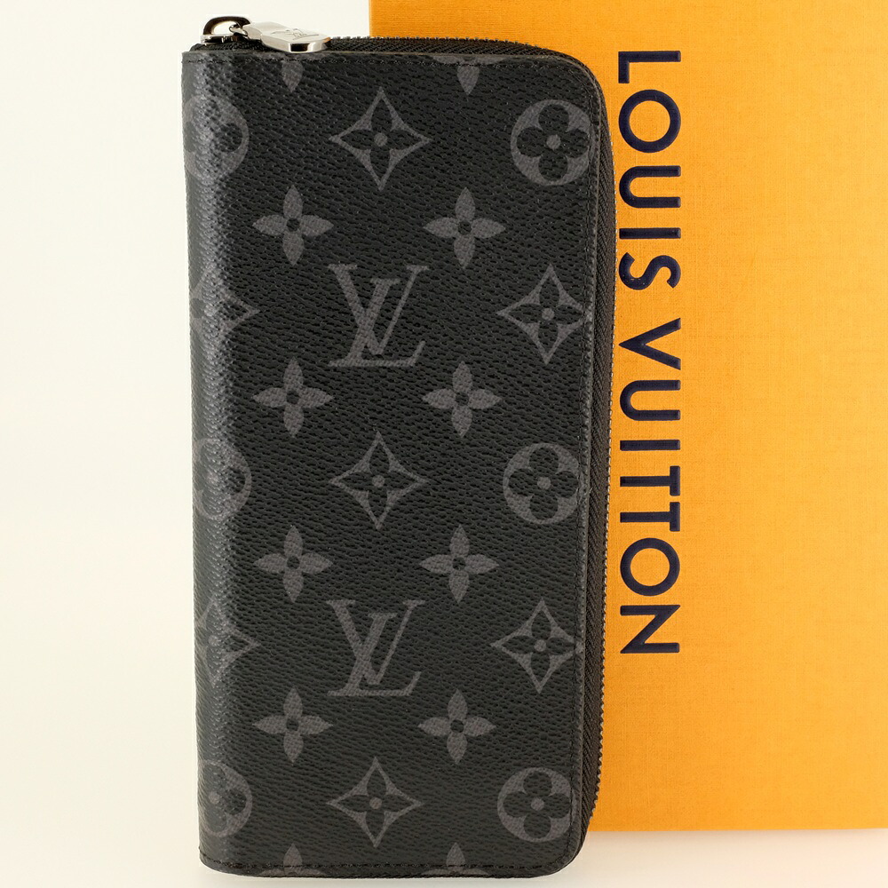【美品】LOUIS VUITTON ルイヴィトン ジッピーウォレット・ヴェルティカル 長財布(小銭入れあり) ラウンドファスナー モノグラム・エクリプス M62295 【中古】
