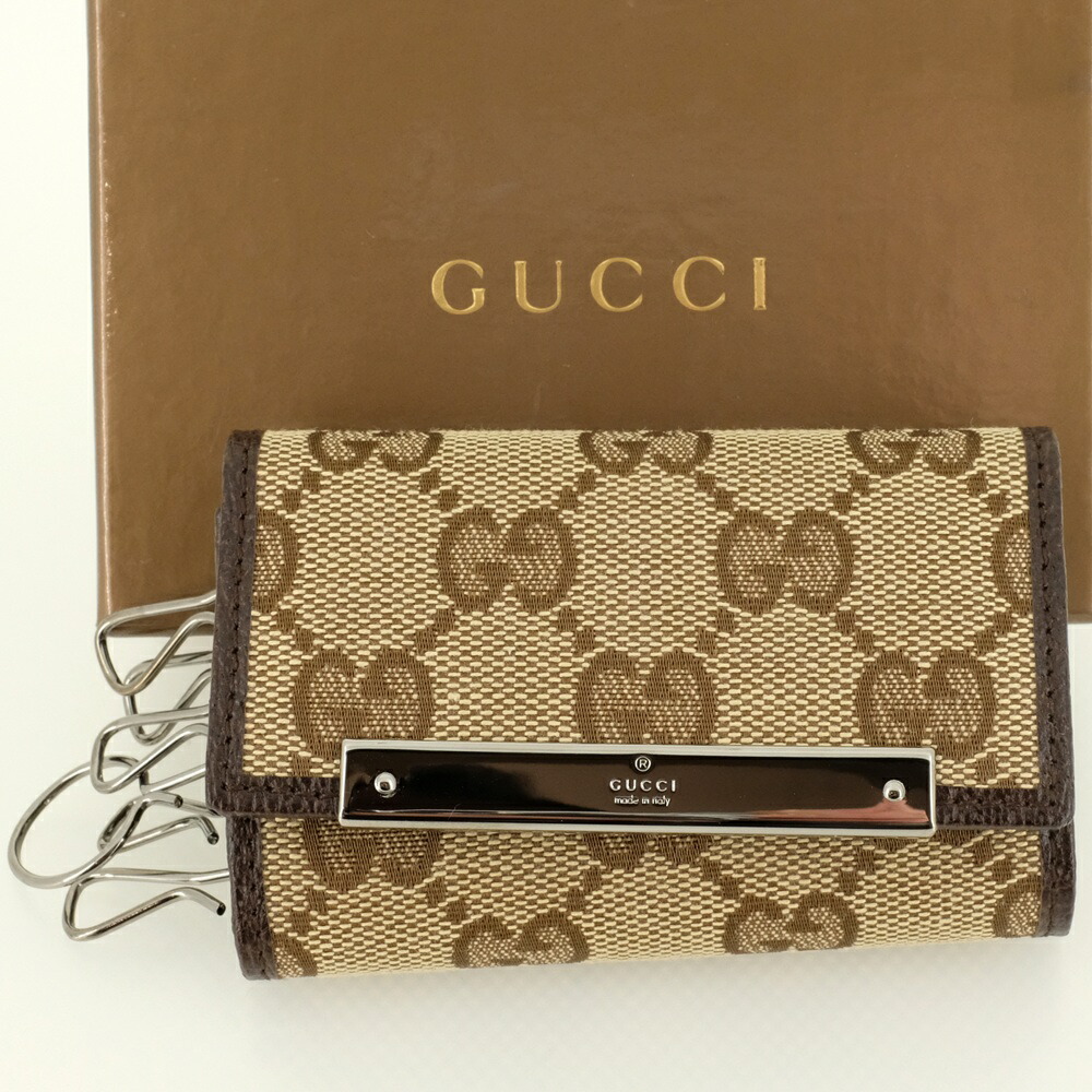 楽天市場】【未使用品】GUCCI グッチ GGキャンバス レザー 6連キー