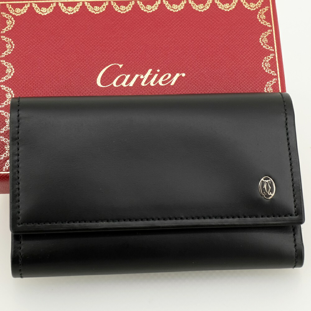 いちぢく✨未使用級美品✨Cartier パンテール 6連キーケース　黒金 2304112.jpg