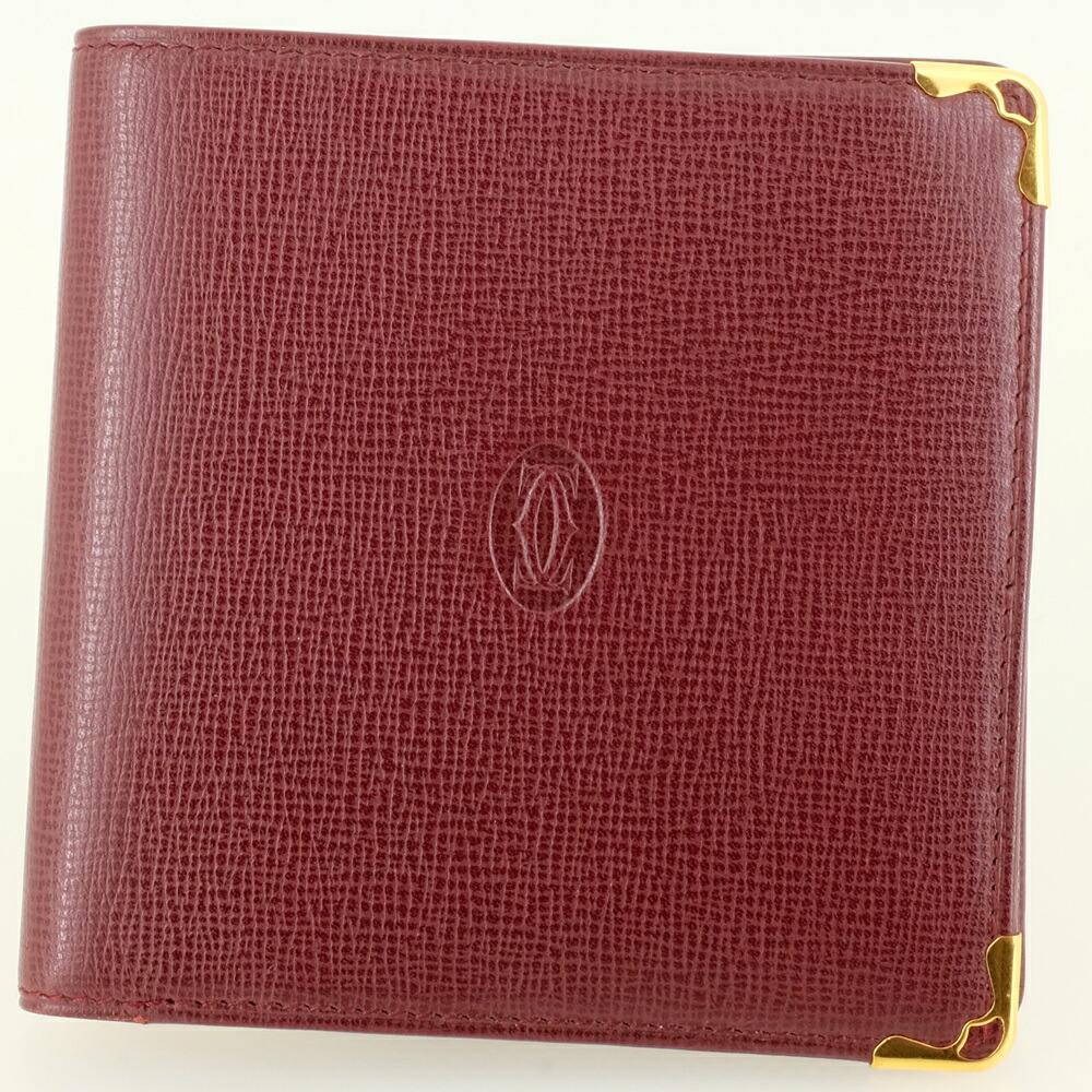 楽天市場】カルティエ 二つ折り財布小銭入れなし ブラック