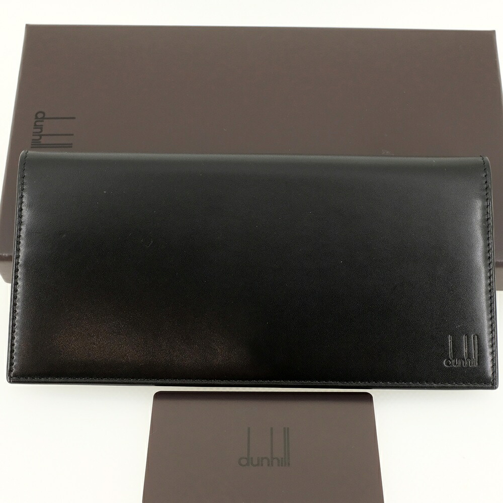 【新品同様】dunhill ダンヒル 長財布（小銭入れあり）カーフレザー本革 黒 ブラック FV1011A 箱 ギャランティカード