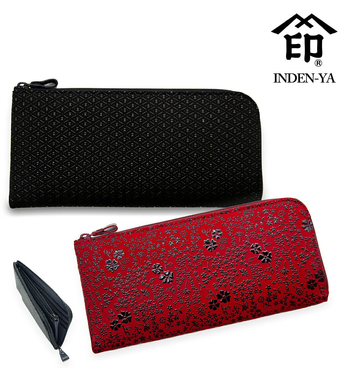 印傳屋 印伝 財布 長財布 鹿革 日本製 伝統工芸品 No.2315