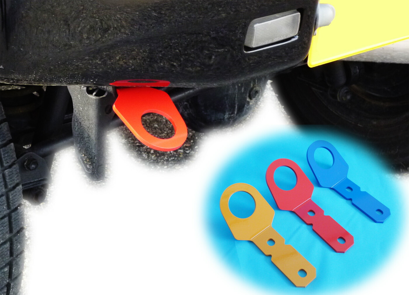 jb23 タニグチスキッドプレート　牽引フックセット ジムニー タニグチ FRPバンパー用スキッドプレート（左右