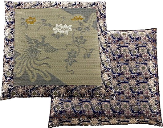 イ草座布団 花喰鳳凰 オールシーズン用 リバーシブル 井草 夏用座布団 イグサ座布団 お盆｜注文の多い仏具屋さん　店