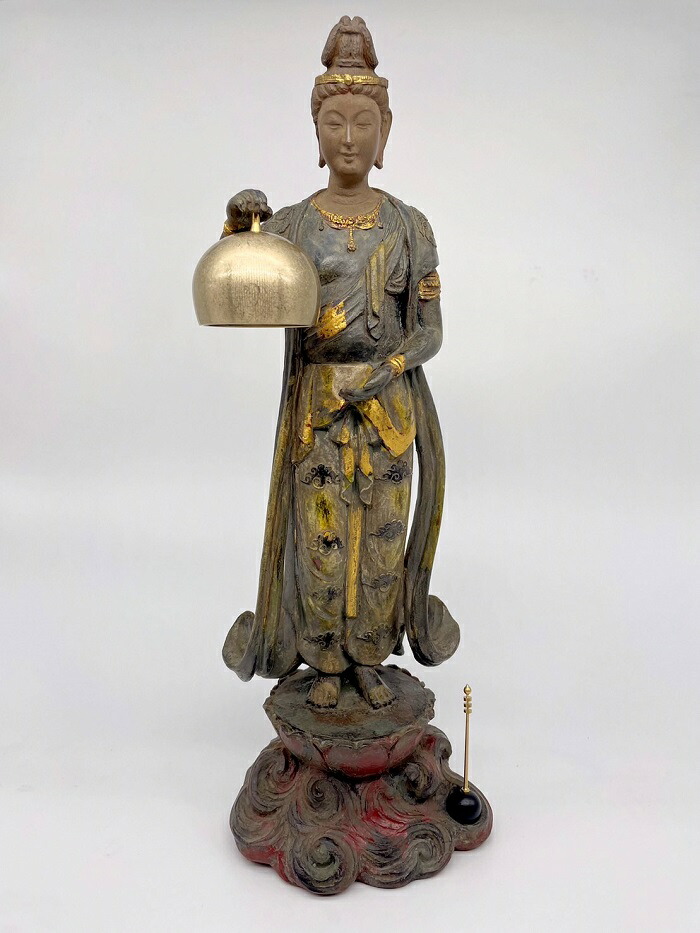 おりん 音吐菩薩 リン棒付 久乗おりん 蝋型青銅製 喜多敏勝 供養 仏壇 室内装飾 癒しグッズ 鋳込み 相輪 丘岡銅器 日本製
