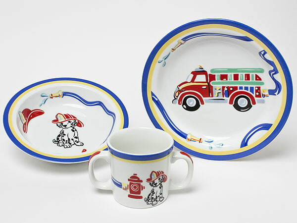 【楽天市場】ティファニー キッズ食器3点セット「Tiffany Fire Station」(ボーイズブルー） tiffany-62お茶のふじい