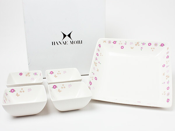 HANAE MORI（ハナエモリ）オードブル仕掛ける（一皿1枚、小皿4枚）小花柄 hanaemori-22茶の葉のふじい・藤井茶舗