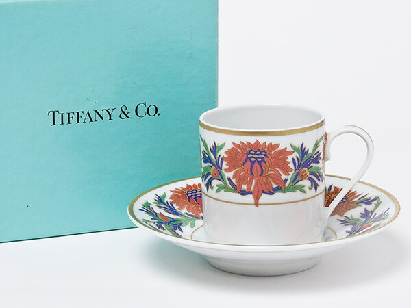 ティファニー クリサンセマム デミタスカップ＆平円盤 tiffany-82茶の葉のふじい・藤井茶舗