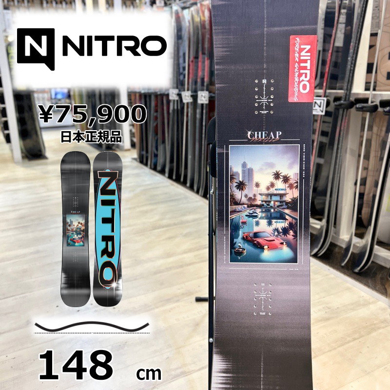 【即納】メンズ スノーボード 板 148cm NITRO CHEAP THRILLS ナイトロ チープ スリル 25-26 グラトリ ラントリ フリースタイル キャンバー