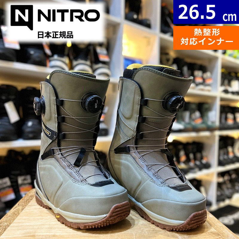 25-26 NITRO TEAM BOA ｶﾗｰ:Sage 26.5cm ナイトロ チーム ボア メンズ スノーボードブーツ ダブルボア ダイヤル式 熱成型対応 日本正規品