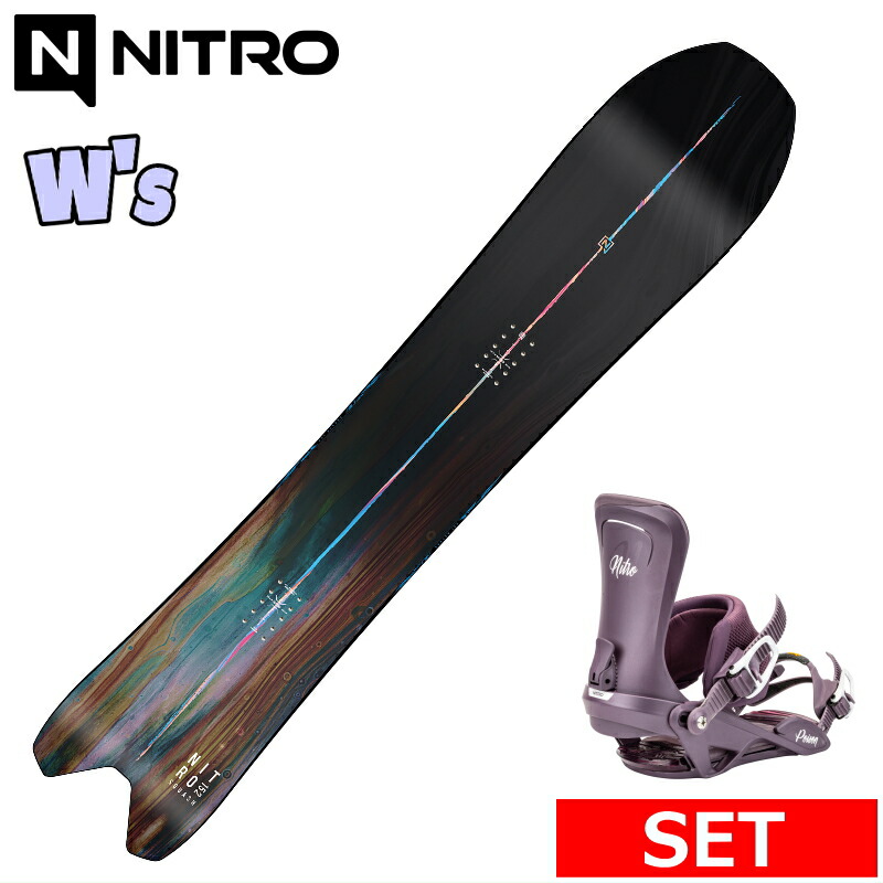 24-25 NITRO SQUASH WOMEN+NITRO POISON レディース スノーボード2点仕掛ける お上さん用 型挙げ句の果て 日本置き目品 蝋涙+ダリング+初っ切りお持て成し そのまま使える