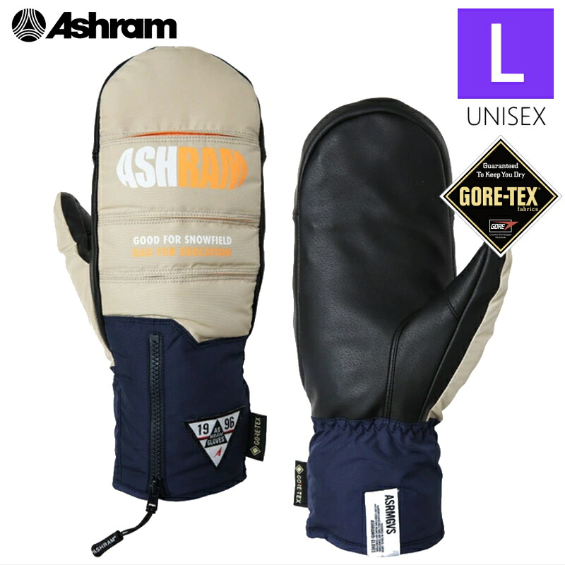 ★25-26 Lサイズ 26 Ashram ARMA カラー:BEIGE/NAVY ユニセックス Lサイズ アシュラム アルマ スキー スノーボード メンズ GORE-TEX ゴアテックス 内側五本指 手袋 防寒 防水日本正規品|Snowboard&Ski オフワン国道16号