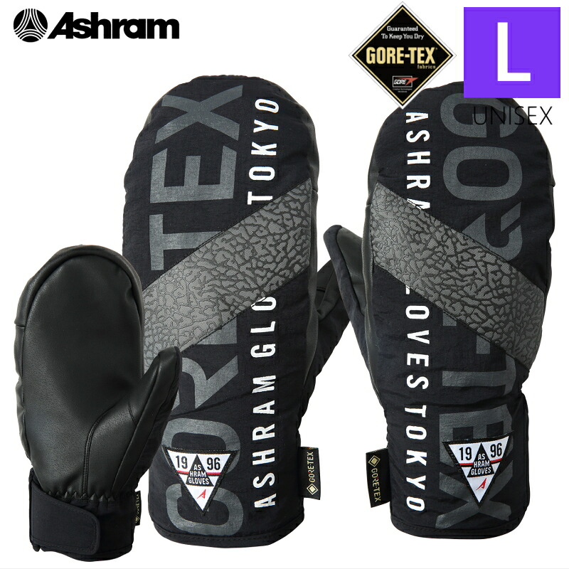 ★25-26 Lサイズ 26 Ashram PROFILE LOGO MITT カラー:BLACK ユニセックス Lサイズ アシュラム プロファイルロゴ スキー スノーボード メンズ GORE-TEX ゴアテックス 内側五本指 手袋 防寒 防水日本正規品|Snowboard&Ski オフワン国道16号