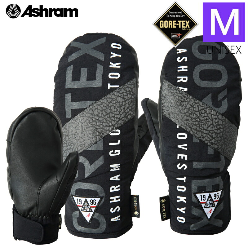 ★25-26 Mサイズ 26 Ashram PROFILE LOGO MITT カラー:BLACK ユニセックス Mサイズ アシュラム プロファイルロゴ AB9 スキー スノーボード メンズ GORE-TEX ゴアテックス 内側五本指 手袋 防寒 防水日本正規品|Snowboard&Ski オフワン国道16号