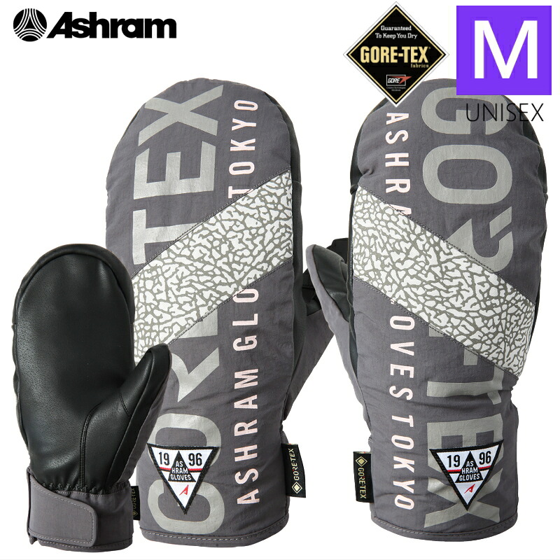 ★25-26 Mｻｲｽﾞ 26 Ashram PROFILE LOGO MITT ｶﾗｰ:CHARCOAL ﾕﾆｾｯｸｽ Mｻｲｽﾞ アシュラム プロファイルロゴ スキー スノーボード メンズ　GORE-TEX ゴアテックス 内側五本指 手袋 防寒 防水日本正規品｜Snowboard＆Ski オフワン国道16号