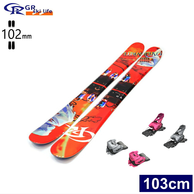 [センター幅102mm 103cm]GR Ski life OverWrite+ATTACK 14 GW MIX ジーアールスキーライフ 26モデルスキー板セット ショートスキー ファンスキー スキーボード
