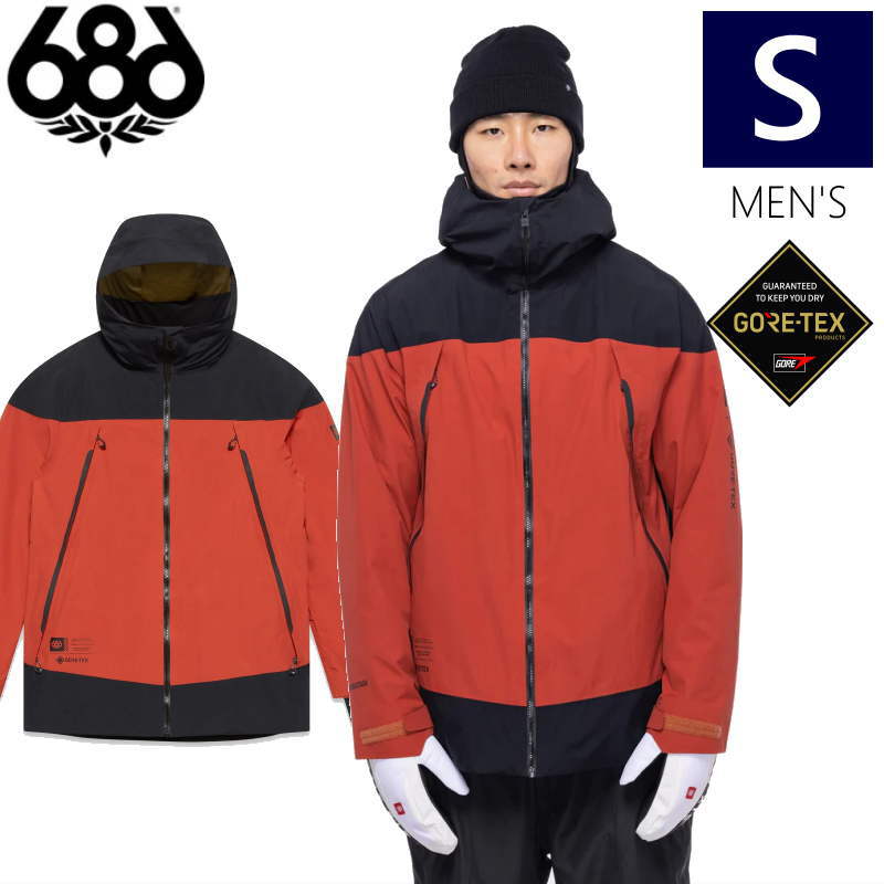 【画像有】○ 686 MENS GORE-TEX HYDRASTASH SYNC JKT BRICK RED CLRBLK Sｻｲｽﾞ シックスエイトシックス ハイドラスタッシュ 水役立つこと付 ゴアテックス 上衣 JACKET メンズ スノーボード スキーの板 山岳表現スタイル 日本置き目品