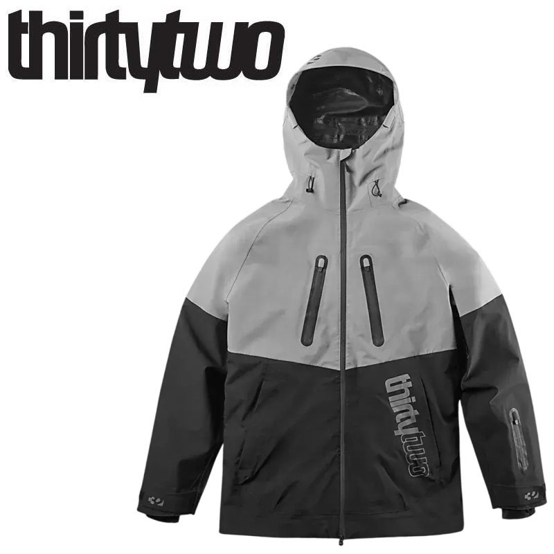 25-26 THIRTYTWO TM-3 RECYCLED JACKET ｶﾗｰ:BLACK GRAY  サーティツー 上衣 JKT メンズ スノーボード スキーの板 スノボウェア ★ 型挙げ句の果て 旧模範例 日本置き目品