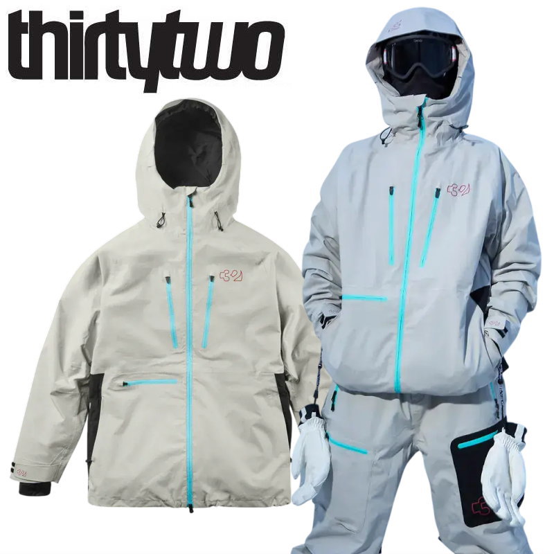 25-26 THIRTYTWO TM RECYCLED X PAT FAVA JACKET ｶﾗｰ:CEMENTサーティツー 上衣 JKT メンズ スノーボード スキーの板 スノボウェア ★ 型挙げ句の果て 旧模範例 日本置き目品