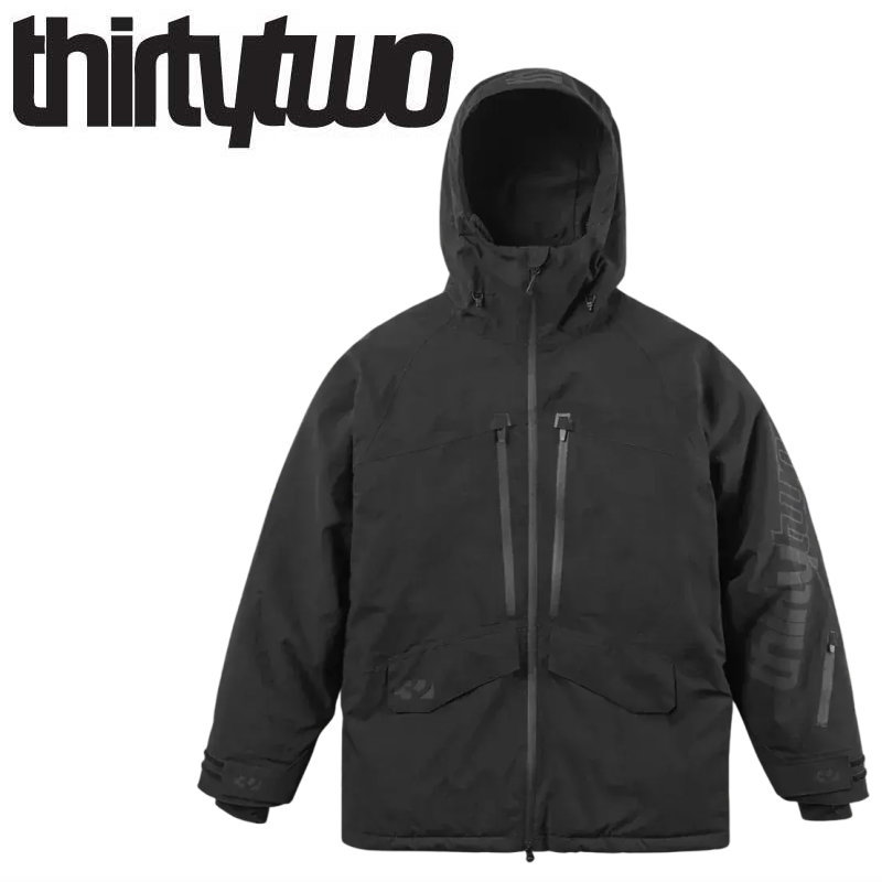 25-26 THIRTYTWO LASHED INSULATED JACKET ｶﾗｰ:BLACK サーティツー 上衣 JKT メンズ スノーボード スキーの板 スノボウェア ★ 型挙げ句の果て 旧模範例 日本置き目品