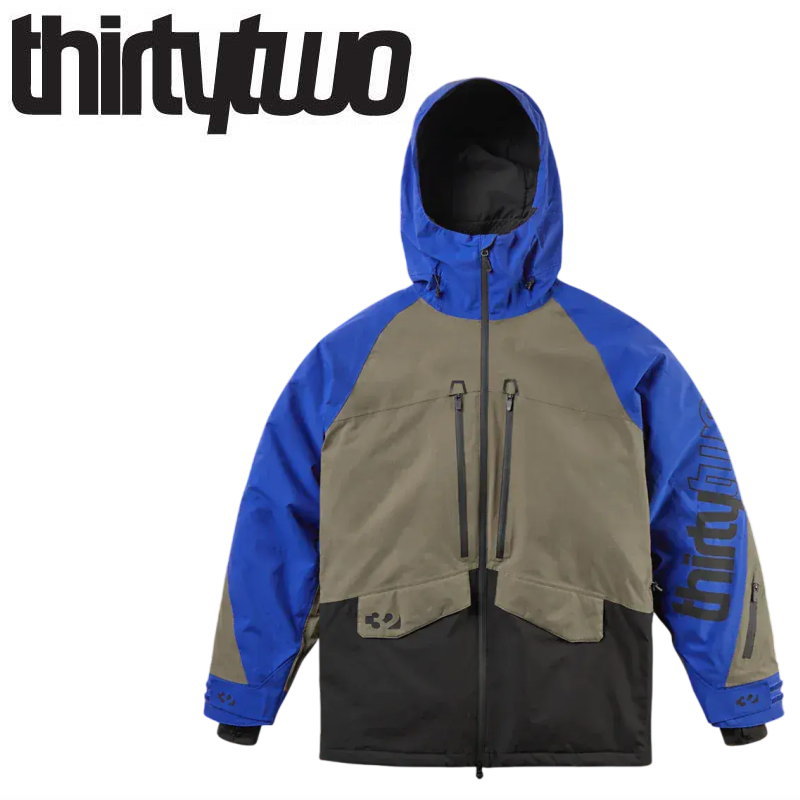 25-26 THIRTYTWO LASHED INSULATED JACKET ｶﾗｰ:BLUE サーティツー 上衣 JKT メンズ スノーボード スキーの板 スノボウェア ★ 型挙げ句の果て 旧模範例 日本置き目品