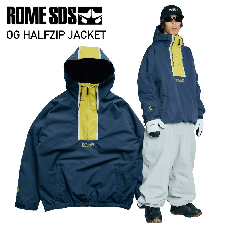 ★ 25-26 ROME SDS OG HALFZIP JACKET NAVY ローム スノボウェア スノーボード 上衣 ユニ一発やる メンズ レディース JKT 2025-2026 型挙げ句の果て 旧模範例 日本置き目品