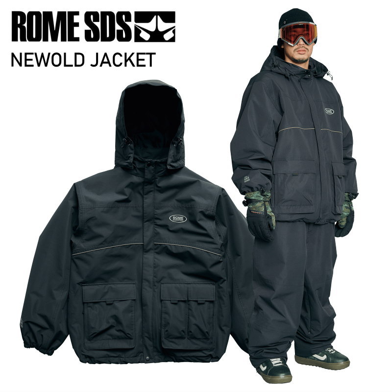 ★ 25-26 ROME SDS NEWOLD JACKET BLACK ローム スノボウェア スノーボード 上衣 ユニ一発やる メンズ レディース JKT 2025-2026 型挙げ句の果て 旧模範例 日本置き目品